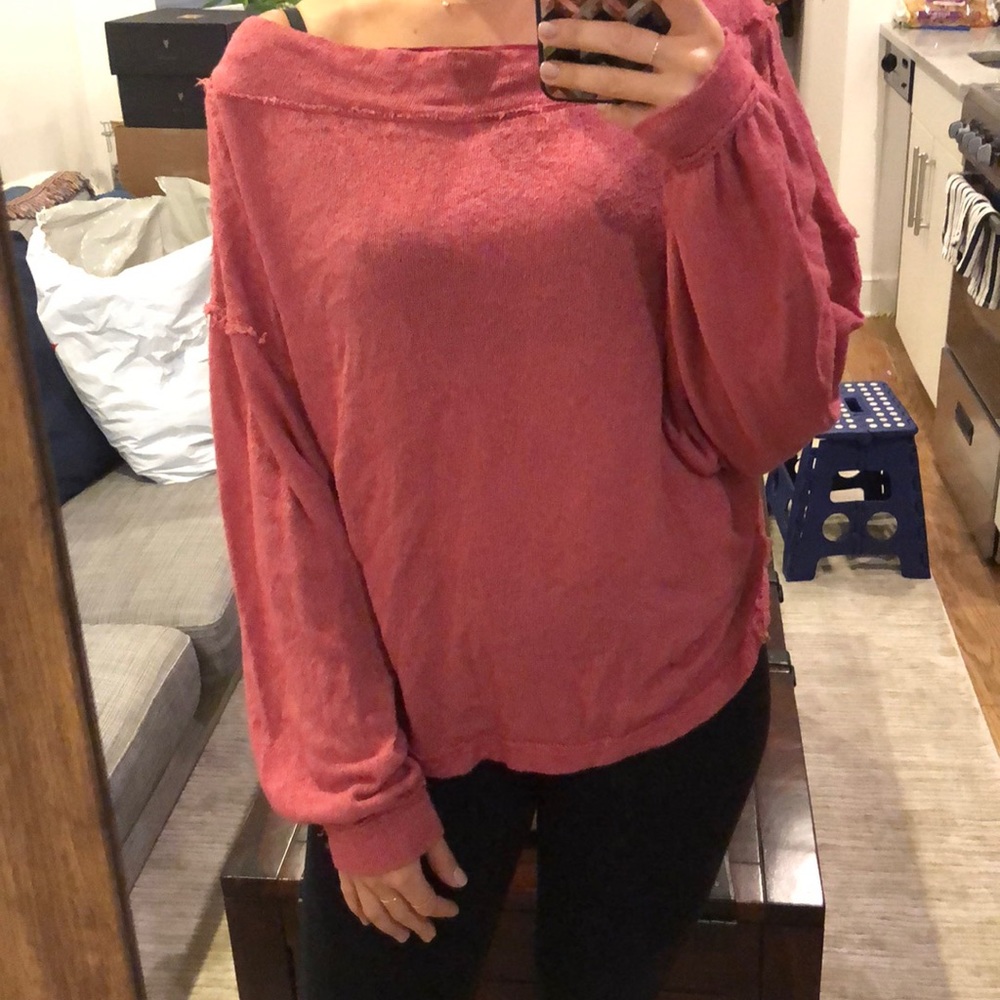 Free People Sweater Raspberry Pink